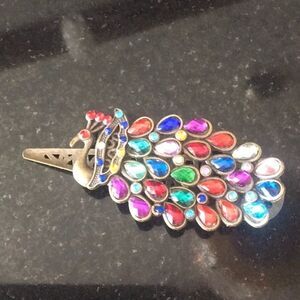 Jeweled  Peacock Hair  Clip